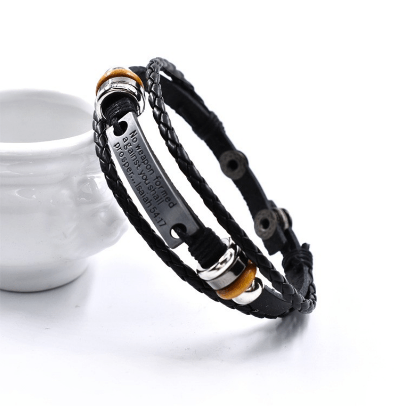 Men's Retro Beaded Leather Bracelet